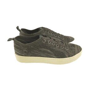 Sofft Womens Sneakers Gray Somers Knit Leather Round Toe Lace Up Casual Size 9M